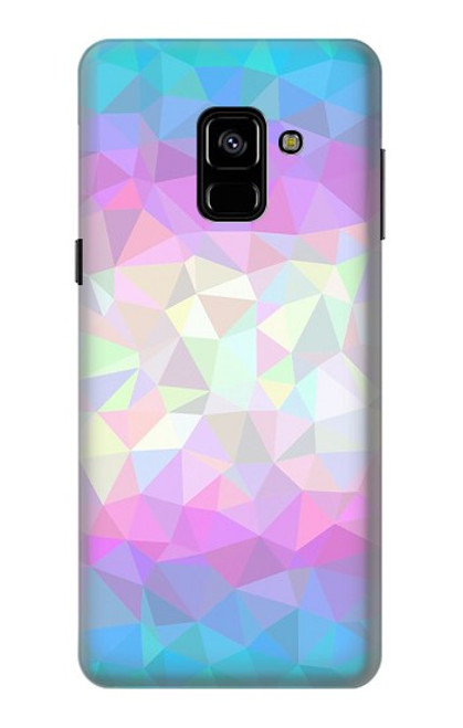 S3747 Polygone de drapeau trans Etui Coque Housse pour Samsung Galaxy A8 (2018)