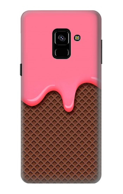 S3754 Cornet de crème glacée à la fraise Etui Coque Housse pour Samsung Galaxy A8 (2018)