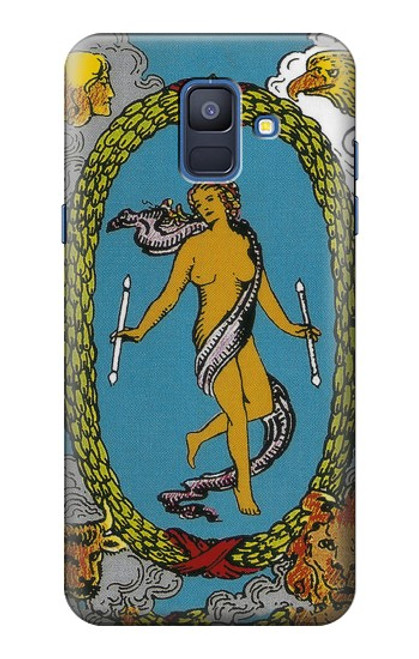 S3746 Carte de tarot le monde Etui Coque Housse pour Samsung Galaxy A6 (2018)