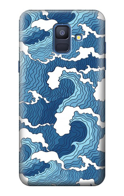 S3751 Modèle de vague Etui Coque Housse pour Samsung Galaxy A6 (2018)