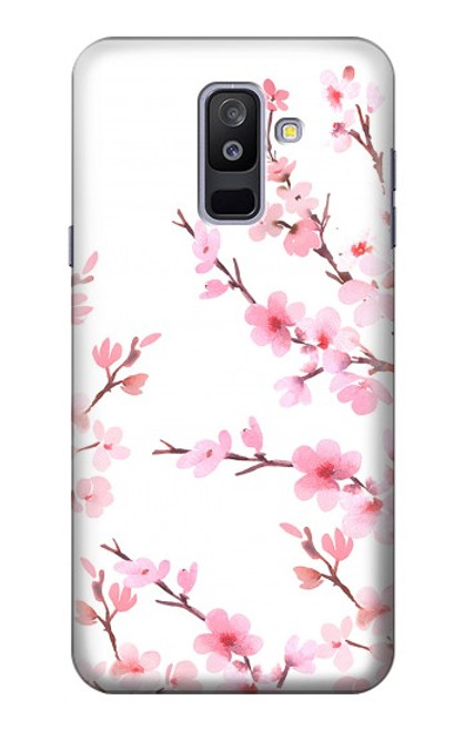 S3707 Fleur de cerisier rose fleur de printemps Etui Coque Housse pour Samsung Galaxy A6+ (2018), J8 Plus 2018, A6 Plus 2018