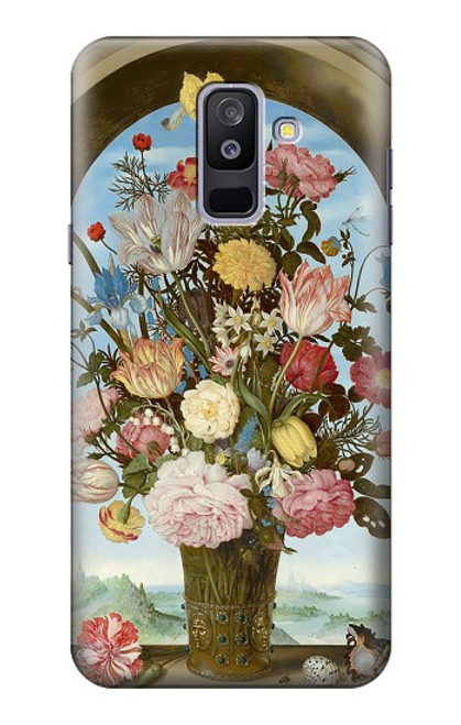 S3749 Vase de fleurs Etui Coque Housse pour Samsung Galaxy A6+ (2018), J8 Plus 2018, A6 Plus 2018