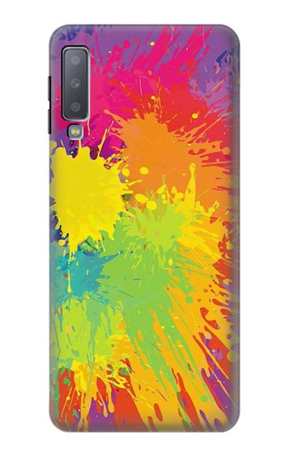 S3675 Tâche de couleur Etui Coque Housse pour Samsung Galaxy A7 (2018)