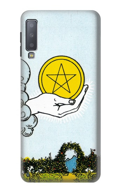 S3722 Carte de tarot Pièces de l'As des Pentacles Etui Coque Housse pour Samsung Galaxy A7 (2018)