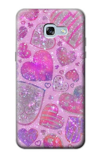 S3710 Coeur d'amour rose Etui Coque Housse pour Samsung Galaxy A5 (2017)