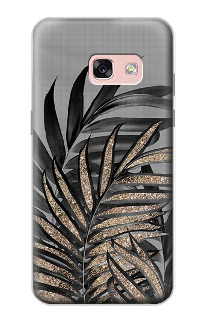 S3692 Feuilles de palmier gris noir Etui Coque Housse pour Samsung Galaxy A3 (2017)