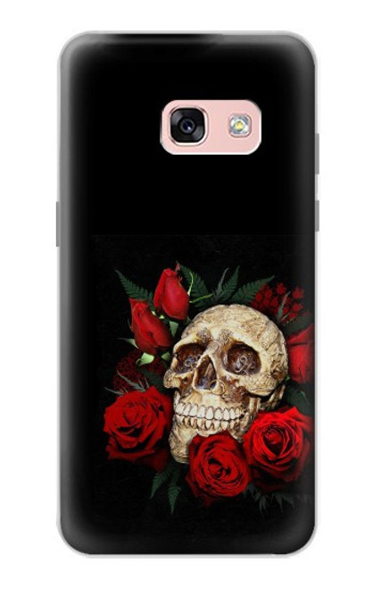 S3753 Roses de crâne gothique sombre Etui Coque Housse pour Samsung Galaxy A3 (2017)