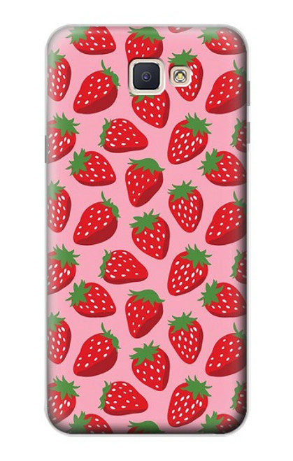 S3719 Modèle de fraise Etui Coque Housse pour Samsung Galaxy J7 Prime (SM-G610F)