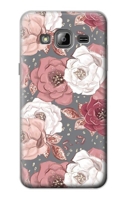 S3716 Motif floral rose Etui Coque Housse pour Samsung Galaxy J3 (2016)