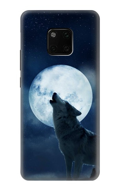 S3693 Pleine lune du loup blanc sinistre Etui Coque Housse pour Huawei Mate 20 Pro