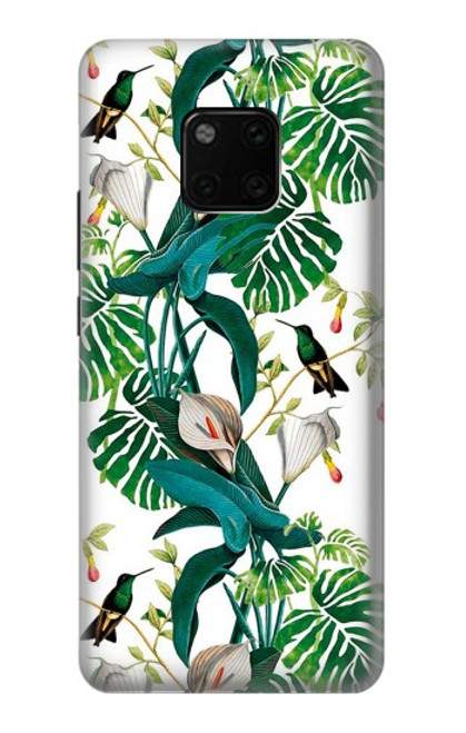 S3697 Oiseaux de la vie des feuilles Etui Coque Housse pour Huawei Mate 20 Pro