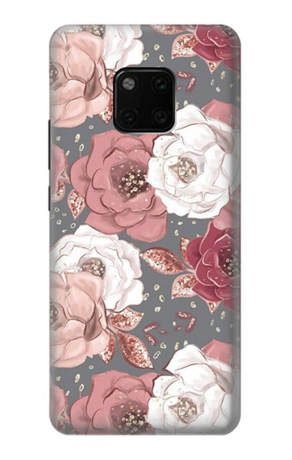 S3716 Motif floral rose Etui Coque Housse pour Huawei Mate 20 Pro