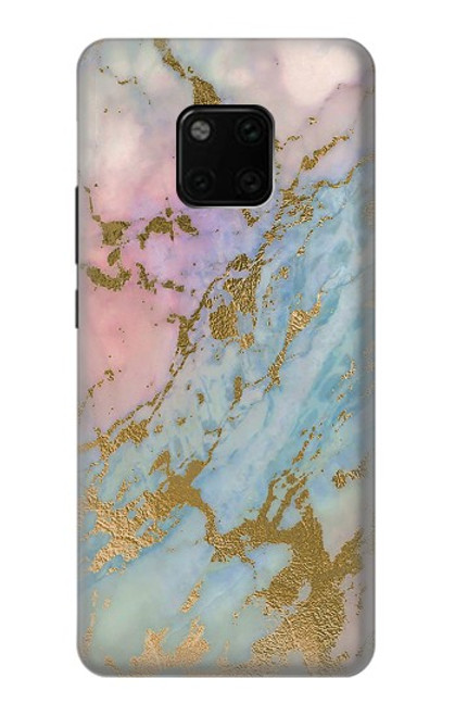 S3717 Imprimé graphique en marbre bleu pastel or rose Etui Coque Housse pour Huawei Mate 20 Pro