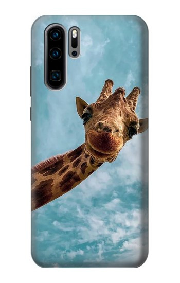 S3680 Girafe de sourire mignon Etui Coque Housse pour Huawei P30 Pro