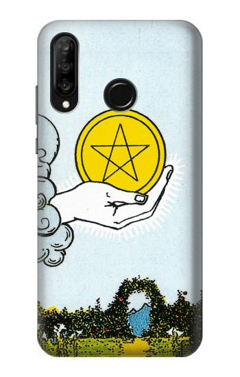 S3722 Carte de tarot Pièces de l'As des Pentacles Etui Coque Housse pour Huawei P30 lite
