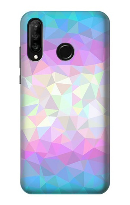 S3747 Polygone de drapeau trans Etui Coque Housse pour Huawei P30 lite