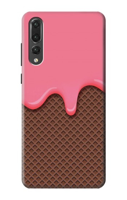 S3754 Cornet de crème glacée à la fraise Etui Coque Housse pour Huawei P20 Pro