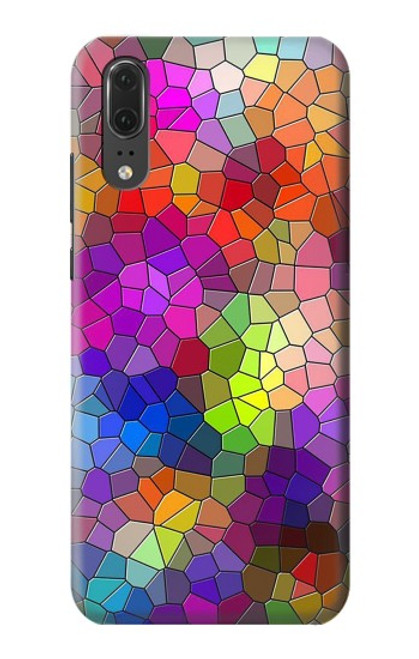S3677 Mosaïques de briques colorées Etui Coque Housse pour Huawei P20
