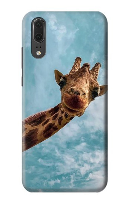 S3680 Girafe de sourire mignon Etui Coque Housse pour Huawei P20