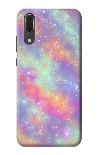 S3706 Arc-en-ciel pastel Galaxy Pink Sky Etui Coque Housse pour Huawei P20