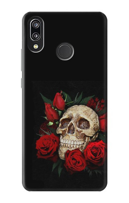 S3753 Roses de crâne gothique sombre Etui Coque Housse pour Huawei P20 Lite