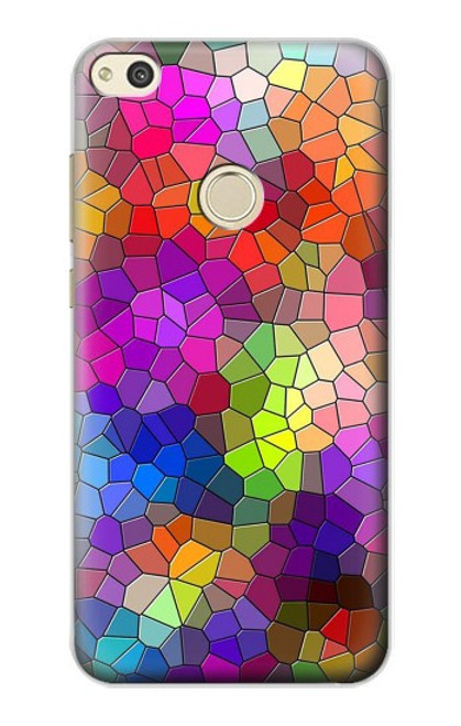 S3677 Mosaïques de briques colorées Etui Coque Housse pour Huawei P8 Lite (2017)