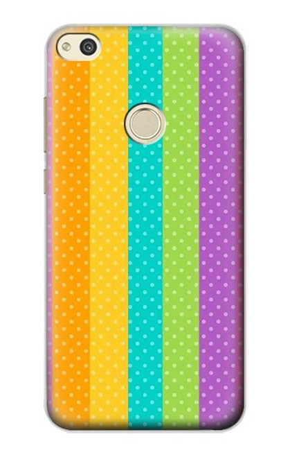 S3678 Vertical arc-en-ciel coloré Etui Coque Housse pour Huawei P8 Lite (2017)