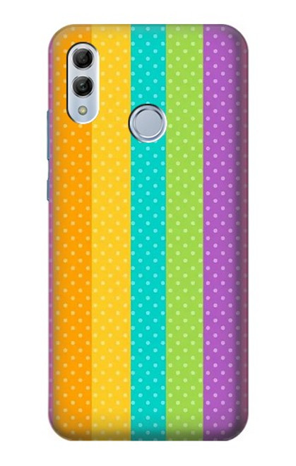 S3678 Vertical arc-en-ciel coloré Etui Coque Housse pour Huawei Honor 10 Lite, Huawei P Smart 2019