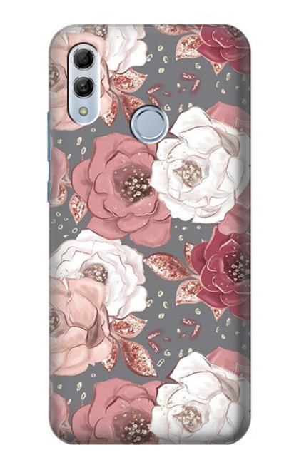 S3716 Motif floral rose Etui Coque Housse pour Huawei Honor 10 Lite, Huawei P Smart 2019