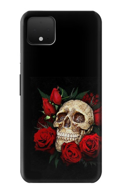 S3753 Roses de crâne gothique sombre Etui Coque Housse pour Google Pixel 4