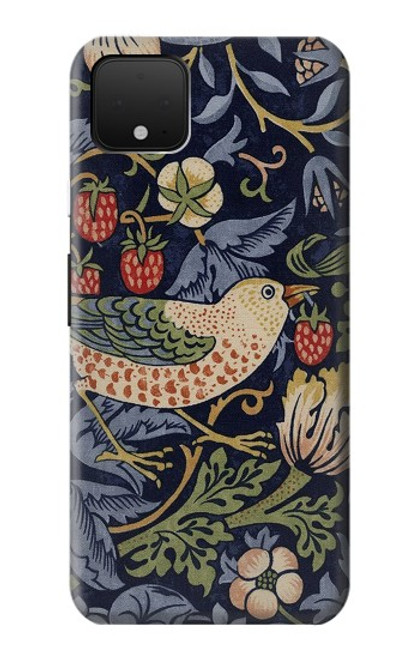 S3791 William Morris Strawberry Thief Fabric Etui Coque Housse pour Google Pixel 4 XL