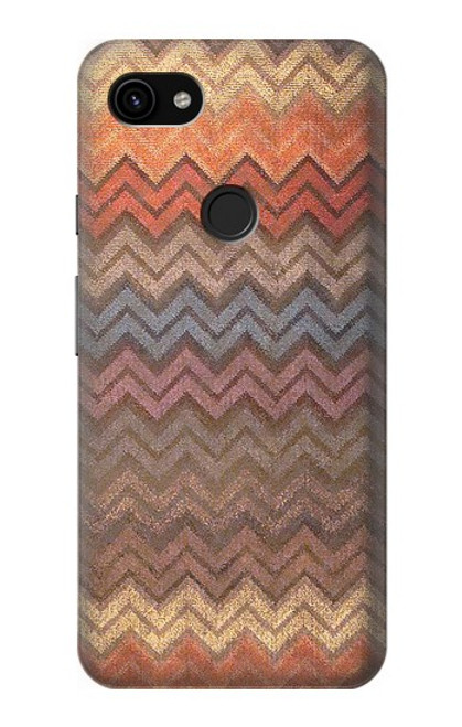 S3752 Motif de tissu en zigzag imprimé graphique Etui Coque Housse pour Google Pixel 3a XL