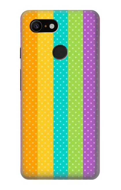 S3678 Vertical arc-en-ciel coloré Etui Coque Housse pour Google Pixel 3