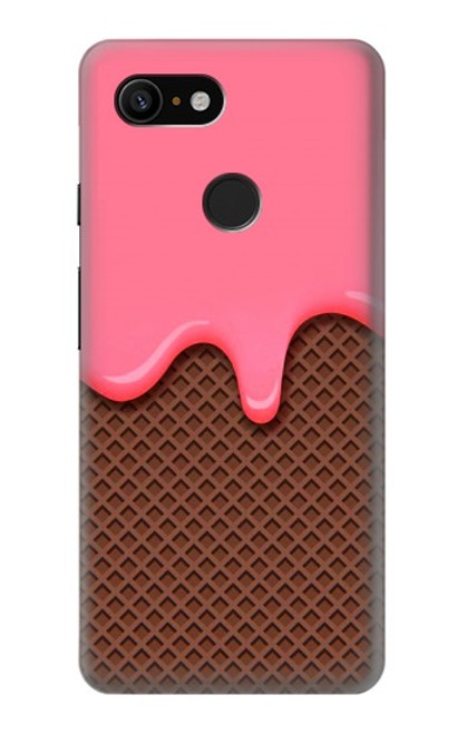 S3754 Cornet de crème glacée à la fraise Etui Coque Housse pour Google Pixel 3