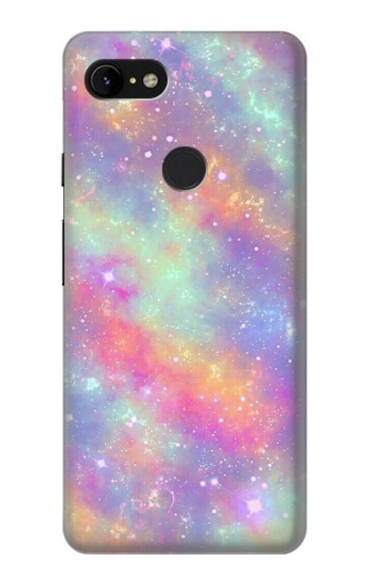 S3706 Arc-en-ciel pastel Galaxy Pink Sky Etui Coque Housse pour Google Pixel 3 XL