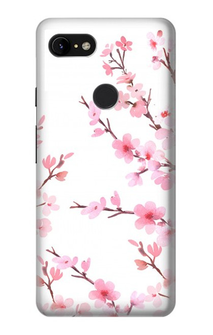 S3707 Fleur de cerisier rose fleur de printemps Etui Coque Housse pour Google Pixel 3 XL