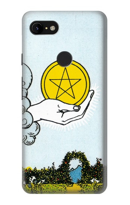 S3722 Carte de tarot Pièces de l'As des Pentacles Etui Coque Housse pour Google Pixel 3 XL