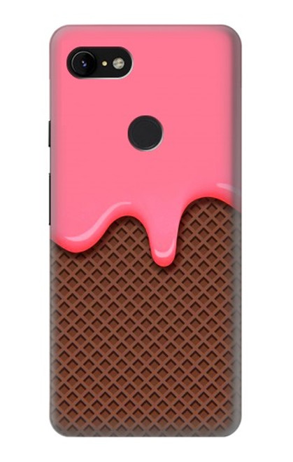 S3754 Cornet de crème glacée à la fraise Etui Coque Housse pour Google Pixel 3 XL