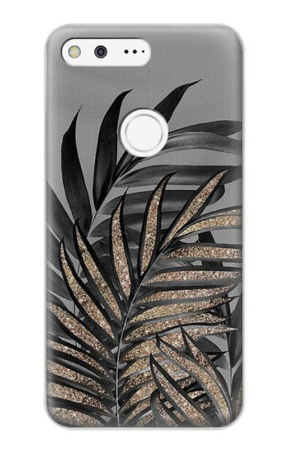 S3692 Feuilles de palmier gris noir Etui Coque Housse pour Google Pixel XL