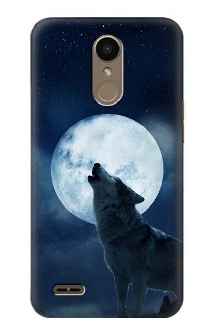 S3693 Pleine lune du loup blanc sinistre Etui Coque Housse pour LG K10 (2018), LG K30