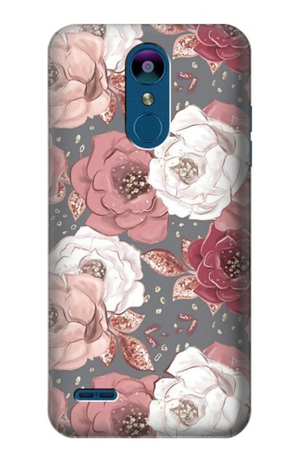 S3716 Motif floral rose Etui Coque Housse pour LG K8 (2018)