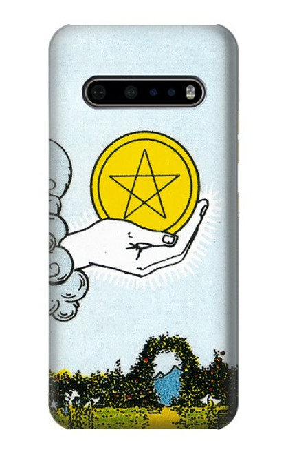 S3722 Carte de tarot Pièces de l'As des Pentacles Etui Coque Housse pour LG V60 ThinQ 5G