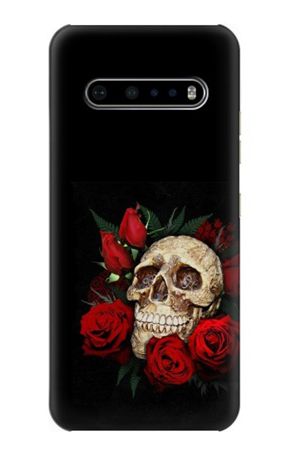 S3753 Roses de crâne gothique sombre Etui Coque Housse pour LG V60 ThinQ 5G