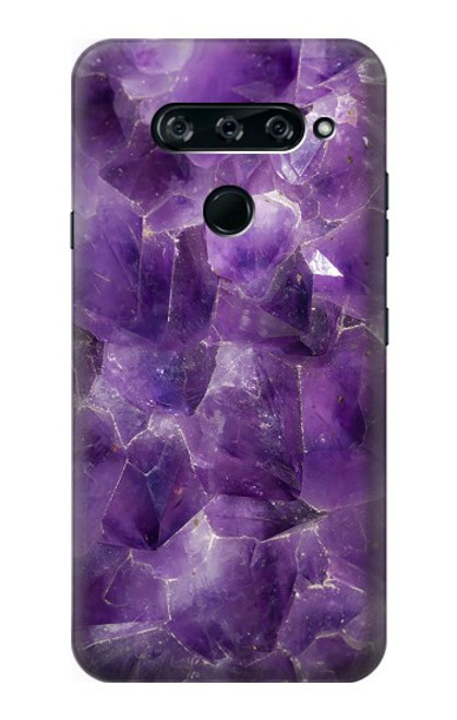 S3713 Graphique violet améthyste à quartz imprimé Etui Coque Housse pour LG V40, LG V40 ThinQ