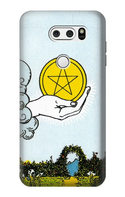 S3722 Carte de tarot Pièces de l'As des Pentacles Etui Coque Housse pour LG V30, LG V30 Plus, LG V30S ThinQ, LG V35, LG V35 ThinQ