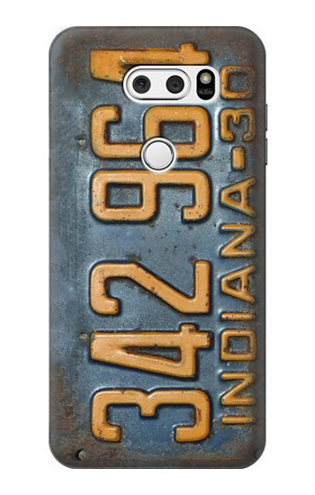 S3750 Plaque d'immatriculation de véhicule vintage Etui Coque Housse pour LG V30, LG V30 Plus, LG V30S ThinQ, LG V35, LG V35 ThinQ