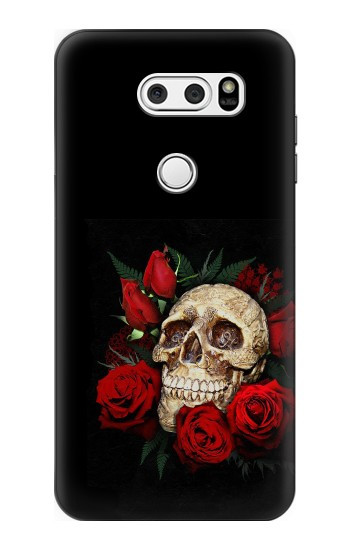 S3753 Roses de crâne gothique sombre Etui Coque Housse pour LG V30, LG V30 Plus, LG V30S ThinQ, LG V35, LG V35 ThinQ