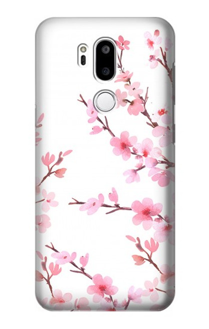 S3707 Fleur de cerisier rose fleur de printemps Etui Coque Housse pour LG G7 ThinQ