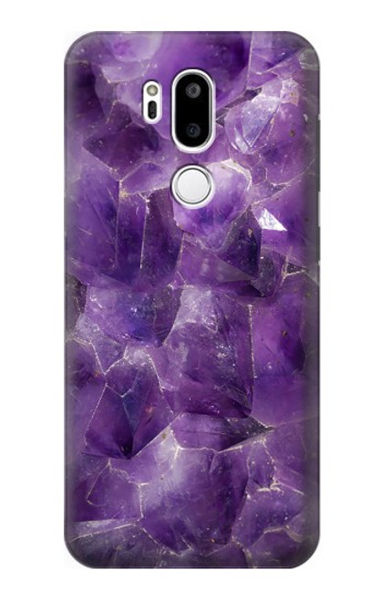 S3713 Graphique violet améthyste à quartz imprimé Etui Coque Housse pour LG G7 ThinQ