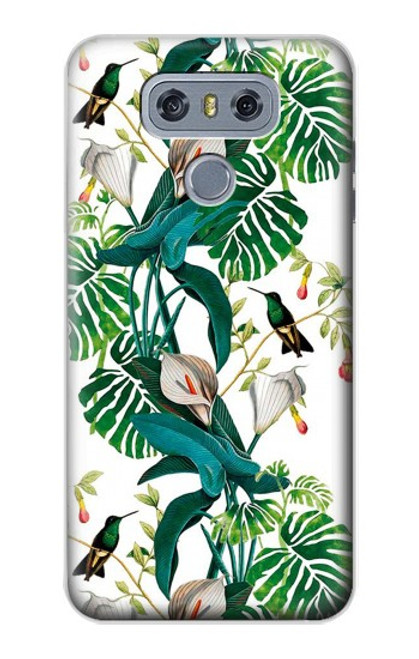 S3697 Oiseaux de la vie des feuilles Etui Coque Housse pour LG G6